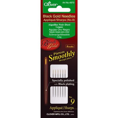 Picture of Clover Needles Black Gold Applique / Sharps No9